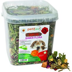 petifool Nager Flora 430g - Alleinfutter für Nager - natürliches Nagerfutter für Kaninchen und Meerschweinchen - ohne künstliche Zusätze - 100% Natur - artgerechtes Futter - Kräuter und Luzerne