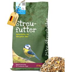 Futterbauer 25kg Winterstreufutter für Vögel, Premium Wildvogelfutter für den Winter, Energiereiches Streufutter für Wildvögel