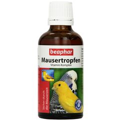 BEAPHAR - Mausertropfen Vitamin-Komplex - Nahrungsergänzungsmittel Für Vögel - Mit Vitamin A, C, D3, E, K, B-Komplex - Unterstützt Natürliche Abwehrkräfte, Fördert Sprech- Und Sangesfreude - 50 ml