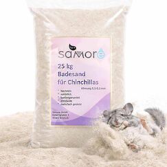 SaMore GmbH 25 KG SaMore Chinchillasand Badesand Hamster Degus Rennmäuse hochrein samtweich