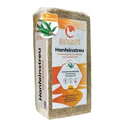 eivolution Hanfeinstreu mit Eukalyptus 14 kg - Staubfrei für Hühner & Pferde - Hochsaugfähig Nachhaltig