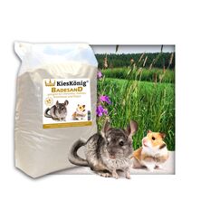 Kieskönig Premium Badesand für Chinchillasand, Hamster, Rennmäuse und Degus - samtweiche abgerundete Körnung 25 Kilogramm