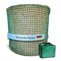 Flori's&reg; Heunetz Rundballen &ndash; &oslash; 150 cm, H&ouml;he 150 cm &ndash; Maschenweite 4,5 x 4,5cm &ndash; Stabiles Heunetz f&uuml;r Pferde zur artgerechten F&uuml;tterung - Rundballennetz f&uuml;r Heuraufe geeignet, Heuballennetz engmaschig