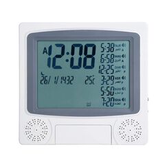 Cikonielf Muslimische Azan Gebetsuhr Islamische Azan Wecktischuhr Digitale Islamische Wecker LCD Uhr Gebetszeit Erinnerung Nachttisch Dekorative Uhr Islamische Tisch Adhaan Erinnerung
