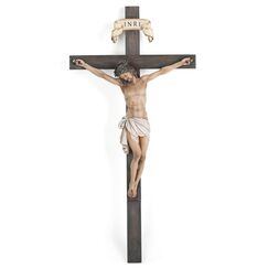 BC Katholisches Kruzifix, Wandkreuz, 40,6 cm, Jesus Christus, Innendekoration, religiöses Sammlerstück, Geschenke, Renaissance-Skulptur, handgefertigt von Buildclassic