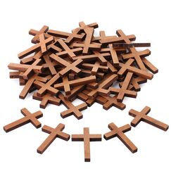 Mr. Pen- Wooden Crosses, 1.2x1.75 Inches, 50 Pack, Small Wooden Crosses, Wood Crosses for Crafts, Small Cross Pendant