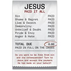 Moments With The Book Jesus Paid It All (Mini Gospel Traktkarte, Packung mit 100 Stück, NKJV) Q