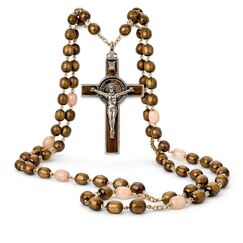 HAMIIS Rosenkranz aus Italien von Papst Franziskus Vatikan Rom Heiliger Vater Medaille Kreuz Heiliger Benedikt Schutzpatron Saint of Students Christian Values