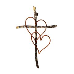 RELY+ Verschlungene Herzen, Wandkreuz, Metall, 33 x 22,9 cm, verschlungenes Herz, Eisen-Wandkreuz, Liebesherz, Geschenk für Erwachsene, Wohnzimmer, Dekoration, Schlafzimmer, Wanddekorationen