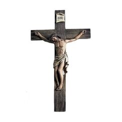 Jesus Christus, unser Herr und Retter, Kruzifix für Wand, INRI, Kunstharz, Dekoration, 35,6 cm, für Zuhause oder Büro, in einer Geschenkbox