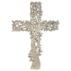 DeLeon Collections Tree of Life Wall Cross - Rustic Stone Look Decorative Spiritual Art Sculpture