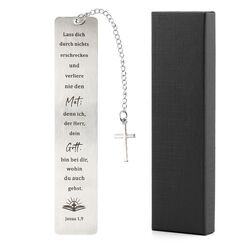 Christian Lesezeichen mit Bibelvers und Kreuz Anhänger Inspirierendes Lesezeichen Christliche Geschenke Christian Lesezeichen Inspirierende Geschenke Mit Geschenkbox für Frauen Männer(SIZE:lass)
