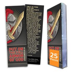 Full Armor of God Bibel-Lesezeichen, 25 Stück Spartan Warrior Christian Bible Verse Lesezeichen für Bibelstudie & Kirche Willkommenspakete, Glaube & Gebet Schrift Karte Geschenke für Männer & Frauen