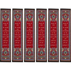 Sponsored Ad - Man of God, Bulk Pack of 6 Woven Fabric Christian Bookmarks, Silky Soft Joshua 1:9 Flexible Bookmarker for