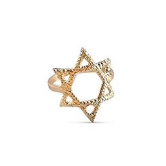 Goldener Davidstern-Ring – jüdischer Ring Magen David Ring, stapelbare Ringe für Frauen – jüdischer Sternring Schmuck, läuft nicht an, Damenring Größe 7