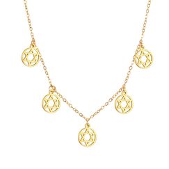 Amaxer Zierliche Davidstern-Halskette mit hebräischem Chai-Symbol, Halskette für Damen, minimalistisch, Chanukka, Magen David, jüdisch, Edelstahl, Charm-Anhänger (Davidstern Gold)