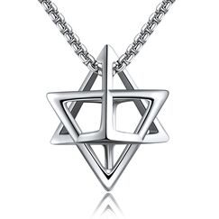 HUKKUN Merkaba Kette Sterling Silber Davidstern Halskette Metatron Halskette Judenstern Schmuck Geschenk für Männer