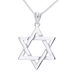 Kleine Schätze Solid Sterling Silber Davidstern Anhänger Halskette (Verfügbare Kettenlänge: 40CM, 45CM, 50CM, 55CM) 55 cm