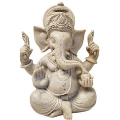 PIGPIGFLY Ganesha Buddha Statue,Buddha Figur,Deko Statue,Deko Wohnzimmer,Indische Ganesha, Home Store Dekoration(20cm/Sandstein)