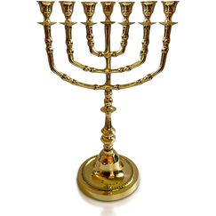 Salomons Menorah 35,6 cm hohes Messing, 7 Zweige, Menora Kerzen, Marke: Salomons Menora, The Light Within Your Home