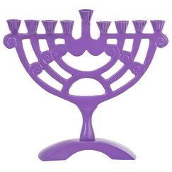 Ner Mitzvah Farbige Kerze Menorah Passend für alle Chanukka-Kerzen-Strudel-Entwurf 6” High 6-Zoll-Lila