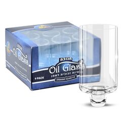Ner Mitzvah Hanukkah Menorah Glass Oil Cups â€“ Elegant Holders for Oil for Shabbos and Chanukah â€“ Durable Quality, Long-Lasting - (9 Pack)