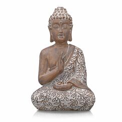TERESA'S COLLECTIONS Buddha Figur, 36.5cm Harz sitzende Budda Dekofigur für Haus, Büro, Garten, Wetterfest Frostsich Feng Shui Skulptur Deko Statue für Balkon Terrasse Geschenke
