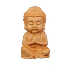DMtse Buddha-Statue, handgeschnitzt, Naturholz, religiöse, buddhistische Buddha-Skulptur