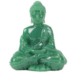 Seyee-bro Meditative sitzende Buddha-Statue – thailändische sitzende Buddha-Figur – Synthetische Jade-Buddha-Skulptur für Zuhause und Außendekoration