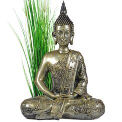 INtrenDU Buddha Figur groß 40cm meditierend Buddhismus Dekoration für die Wohnung