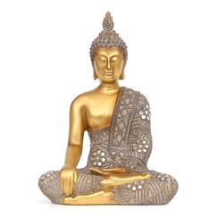 Suoedd Buddha-Statue für Heimdekoration – Gold 26,4 cm – Buddha-Statuen für Zen-Dekor – spirituelle Dekoration – Geschenk für den Innenbereich