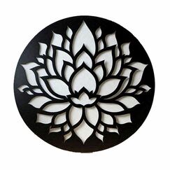 Paalee Minimalistische Wanddekoration aus Holz, Bauernhaus-Wandbehang, Silhouette für Wohnzimmer, Schlafzimmer, Badezimmer, Küche oder Büro – perfektes Einweihungsgeschenk (Lotus)