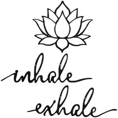 Inhale Ausatmen Wandkunst Yoga Meditation Dekor Lotusblume Wandkunst Yoga Schild Dekorative Schwarz Metall Meditation Dekoration Spirituelle Dekor für Wohnzimmer Schlafzimmer Yoga Dekor (Lotus)