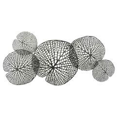Sagebrook Home 11709 Metall Lotus Blatt Wanddekoration Schwarz Metall 39 x 1 x 18 Zoll