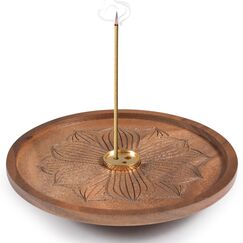Holzlotus Räucherstäbchenhalter,3 Loch Räucherstäbchen,Lotus Stick Räuchergefäß Weihrauchhalter,Hergestellt aus Nanmu-Holz, geeignet für Büro, Yoga, Meditation