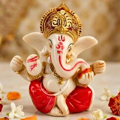 LOVENSPIRE Ganesha-Statue aus Acryl, Ganpati-Figur, Gott des Glücks und des Erfolgs, für Heimdekoration und Auto-Armaturenbrett, Einweihungsfeier, Pooja-Dekoration, Diwali-Dekoration, 1 Stück