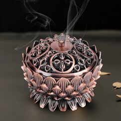 Räucherkegel, Räucherkegel, Vintage-Lotusform, Räucherkegelhalter, Lotus-Kupferlegierung, Räucherstäbchenhalter, Dekorationswerkzeug für Zuhause, Büro, Dekoration