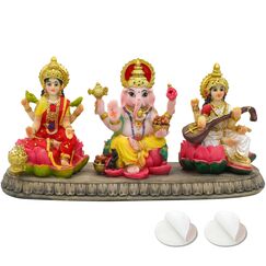 alikiki Indien Laxmi Ganesh Saraswati Statue – 9,9 cm H indischer Gott Lakshmi Ganesha Saraswati Idol Figur Hindu-Diwali Geschenke Diwali Dekoration Home Office Mandir Tempel Pooja Artikel
