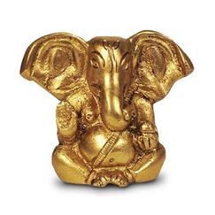 OSNICA Ganesh Ganpati Messingstatue, indische handgefertigte religiöse Skulptur von Ganesha, Antik-Look, massives Messing, Artefakt, Vintage, dekorativ, wertvoll