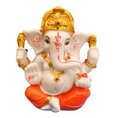 Satre Online and Marketing Big Ganesha Idol Pagdi Statue 4 Zoll Mehrfarbig