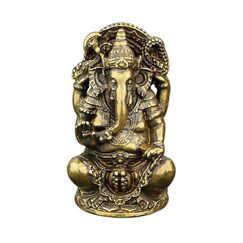 Evvmnaks Lord Ganesha Buddhistische Statue Gott Skulpturen Ganesha Figuren Messing Hausgarten Buddha Dekoration Modell Geschenk
