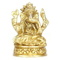 ASHIRWAD Shree Ganesha Messing Idol für Zuhause Statue des Herr Hindu-Gottes (Ganesha-010)