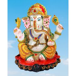 eSplanade Resin Ganesh Ganesha Ganpati Murti Idol Statue Sculpture | Pooja Idols | Home Decor (530 AJ)