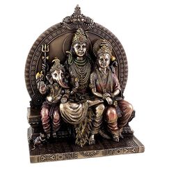 Purpledip Mahadev Familie mit shivji Parvati Ganesha Statue Hindu Gott Figur Decor Geschenk (10825)