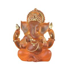 CAMZIP Ganesha-Statue, Hindu-Gott, Ganesha-Statue, Hindu-Buddha-Statue, Ornament (Orange)