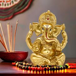 Hindu-Ganesha-Statue Diwali-Dekor - Lord Ganesh Ganpati Elefant Meditation - Indisches Idol Home Puja Decor