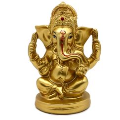 Hinduistischer Gott Lord Ganesha Statuen – 12,7 cm H Indien Gott Ganesha Idol Home Mandir Pooja Dekor Indische Ganesha Figur Tempel Puja Artikel Diwali Geschenk für Freunde Verwandte