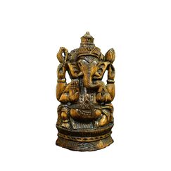 Tarini Gallery Ganesh Ganesha Ganpati Holzstatue Skulptur Idol Murti für Zuhause Tempel Schreibtisch Dekoration Pooja Geschenk Indisch 17,8 cm