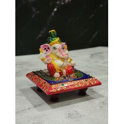 GiftNagri Chowki Pagdi Ganesha, Kunsthandwerk, Marmor, Schaustück für Geschenk und Pooja-Zwecke