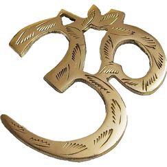 PARIJAT HANDICRAFT Messing heiliges OM Symbol Meditation Raum Yoga Dekor Messing Dekor Messing Wandkunst Wanddekorationen (OM)